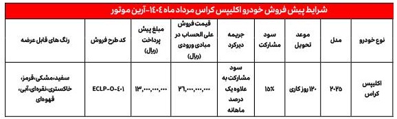 اکلیپس کراس فروش