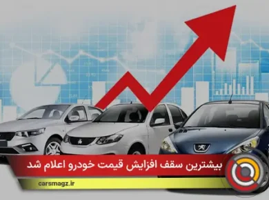 بیشترین سقف افزایش قیمت خودرو اعلام شد